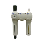CEJN Wartungseinheit 651: Regler/Manometer/Filter 25my & Wasserabscheider/ Verteilerblock / Oeler, G 1/4" Innengewinde, Durchlass 1300 l/min.
