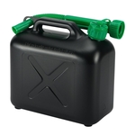 Kunststoff-Benzinkanister, 5 Liter, schwarz, mit flexiblem Ausgussstutzen
