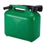 Kunststoff-Benzinkanister, 5 Liter, grün, mit flexiblem Ausgussstutzen