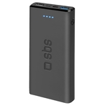 SBS Powerbank 10'000 mAh, 2× USB-A sortie, noir