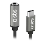 SBS Adattatore da USB-Type C a presa jack 3.5 mm, nero