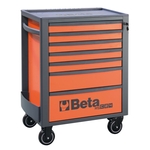 BETA Servante à 7 tiroirs, orange, vide, RSC24/7-O
