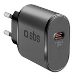 SBS Caricabatterie da viaggio, ucita USB-Tipo C, nero
