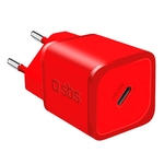 SBS Caricabatterie da viaggio, ucita USB-Tipo C, rosso