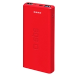 SBS Powerbank 10'000 mAh, 2× USB-A ucita, rosso