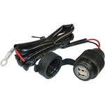USB 2.0 Doppel-Ladedose 12V/24V mit Kabel, 5V/2x2A Kabel 120cm, Lochgr. ø28mm Dicke bis 18mm, für Einbau und fliegend verwendbar