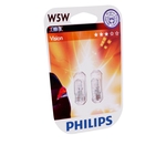 PHILIPS Autolampe 12961/2, W5W, 12 V, 5 W, Glassockel, W2.1×9,5d, Blister