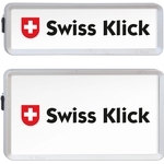 SwissKlick Nummernrahmen-Set chrom matt, 30 × 8 cm/30 × 16 cm