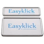 Kit de cadre de plaque EasyKlick, en plastique, chrome brillant, 30 x 8 cm / 30 x 16 cm