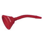BIRCHMEIER Trichter oval, rot, 190 × 125 mm, Stutzen-Ø 21 mm, langer und flexibler Ausguss