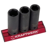 KRAFTWERK Kit di 3 bussole a macchina lunghe 1/2", 381099