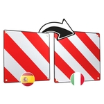 Cartello di avvertimento 2-in-1, Italia + Spagna, 50 × 50 cm, alluminio