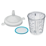 SATA RPS bicchiere usa-e-getta, 0.6 L con colino piatto 125 µ, 1 pacco da 60 bicchieri completo