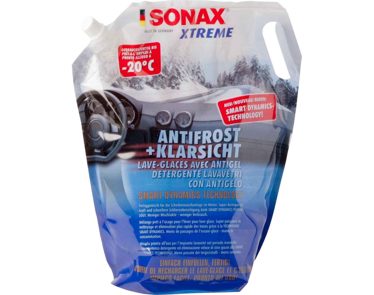 SONAX XTREME Lave-glace avec antigel, prêt à l'emploi, -20°C, sachet à 2  litres