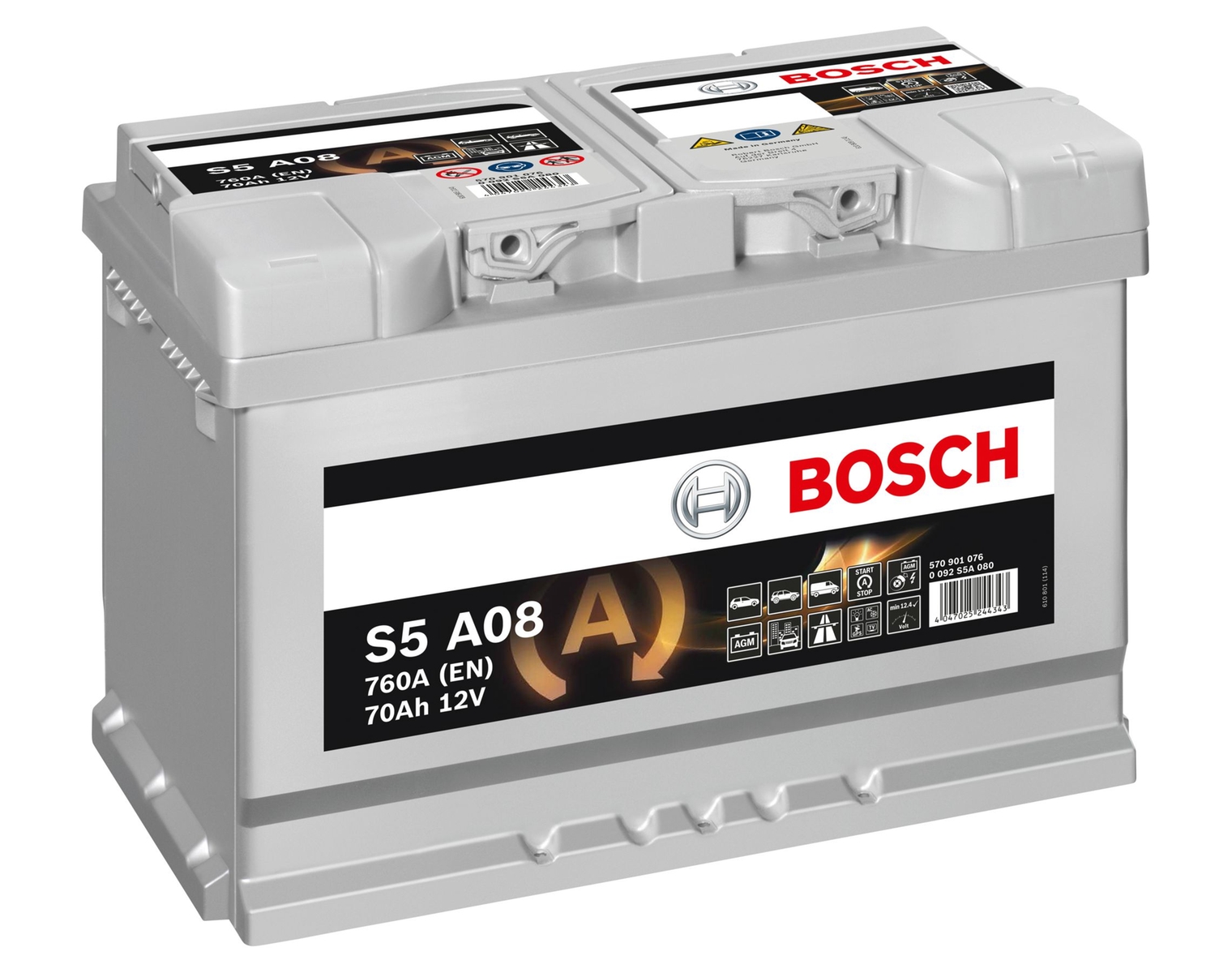 Bosch Batteria d'avviamento S5 A05 AGM 12V 560 901 068 60Ah