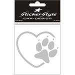 StickerStyle Cuore Zampa di cane argento small