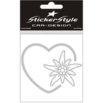 StickerStyle Coeur Edelweiss argent small