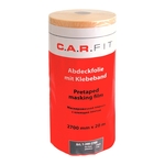 C.A.R.FIT Abdeckfolie mit Klebeband, 2.7m x 20 m