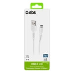 SBS Ladekabel USB-C, 1.5 m, weiss