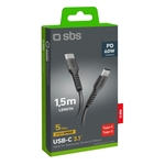 SBS Ladekabel USB-C, 1.5 m, schwarz