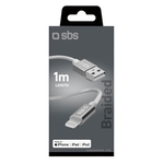 SBS Câble de recharge Lightning, 1 m, gris