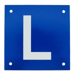 L-targa per motociclette, sintetico, 12 × 12 cm