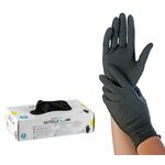 Deltasafe Plus Guanti in nitrile, neri, taglia M, confezione da 100 pezzi