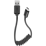 SBS Spiral-Kabel, USB-A auf Micro-USB, 0.5 m, schwarz