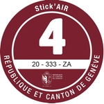 Stick'AIR Umweltplakette, Kategorie 4 (bordeaux), 10 Stück